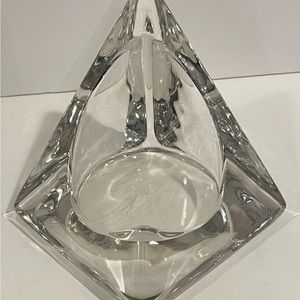 Large 7" Pyramid Candle Holder Pier 1 Art Glass Modern  Pillar Tord Kjellstrom